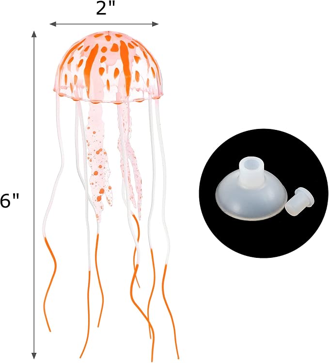 Lpraer 6 Pack Glow Jellyfish Floating Fish Tank Decorations Glowing Effect - Image 4