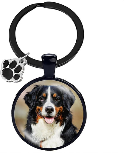 Custom Pet Photo Keychain Personalized Photo Pawprint Dog Tag Keychain Engraved - Image 5