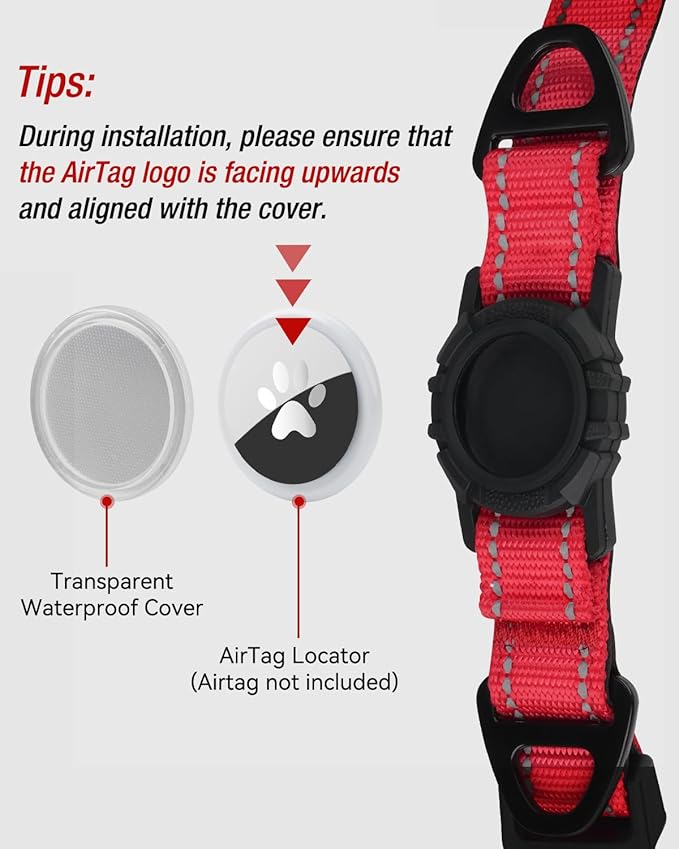 Joytale Airtag Dog Collar, Reflective Pet Collar - Image 3