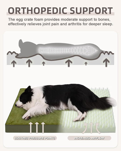 KSIIA Orthopedic Dog Bed Crate Waterproof Pet Mats - Image 2