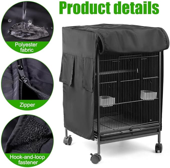 DONGKER Birdcage Cover, Breathable Waterproof Windproof Parrot Cage Cover Shade - Image 2