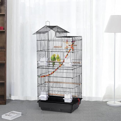 Yaheetech 39-inch Roof Top Large Flight Parrot Bird Cage - Image 2