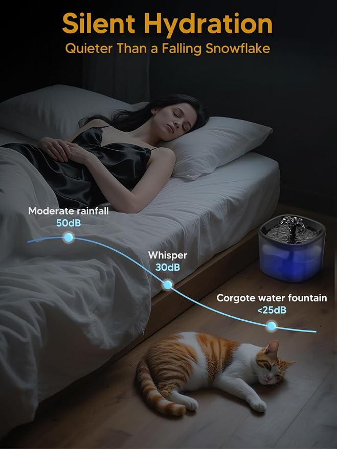 Automatic Cat Feeder and Water Fountain, 5L/20 Cups Timed Cat Dry Food Dispenser - Image 9