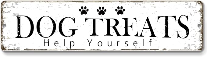 12x3 Inch Dog Treats Sign PC Signage Decor by ZonleeApex