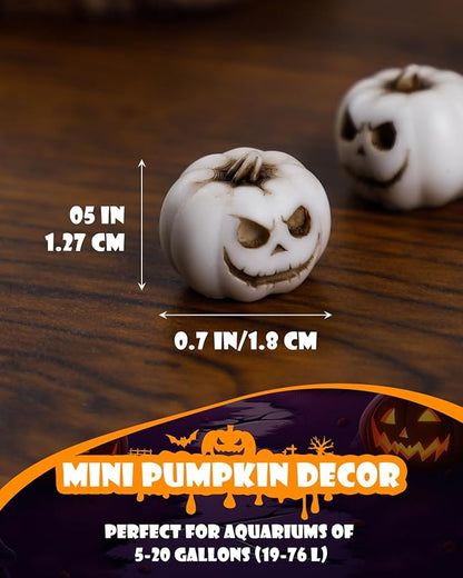 Uniclife 20 Pcs Halloween Mini Pumpkin Decorations, Halloween Fish Tank Decor - Image 2