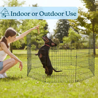 Dog Playpen - Foldable Metal Exercise Puppy Play Pen - Indoor/Outdoor Dog Fence - Image 4