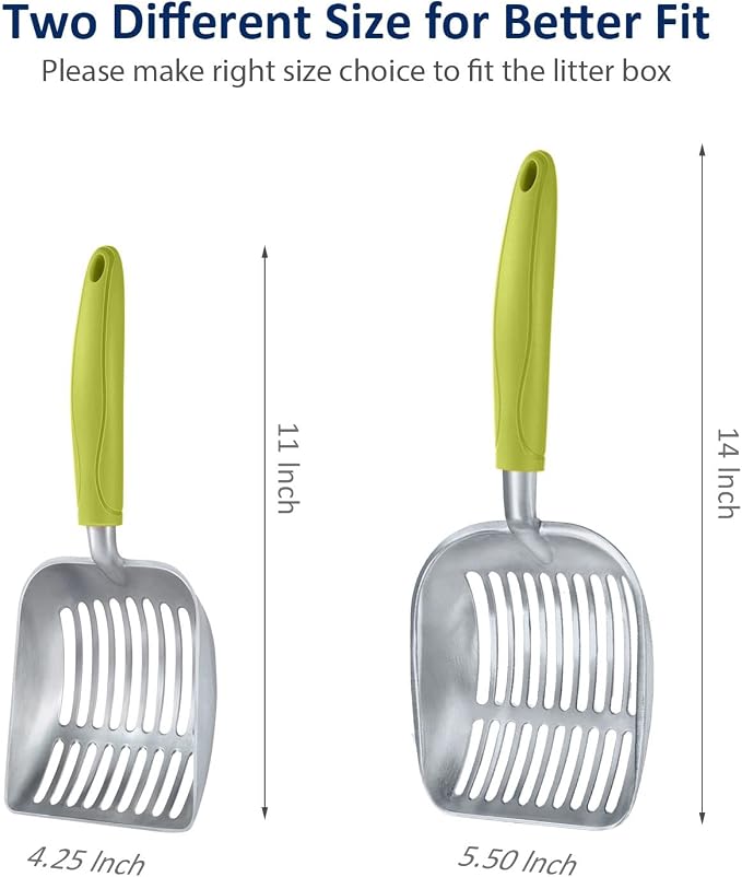 WePet Cat Litter Scoop, Aluminum Alloy Sifter, Kitty Metal Scooper, Deep Shovel - Image 3