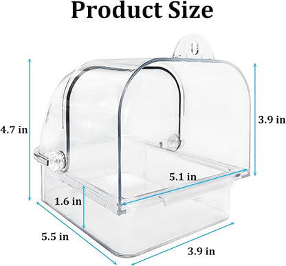 Tfwadmx Bird Cage Bath Hanging Parrot Bath Tub Water Shower Food Feeder Holder - Image 2