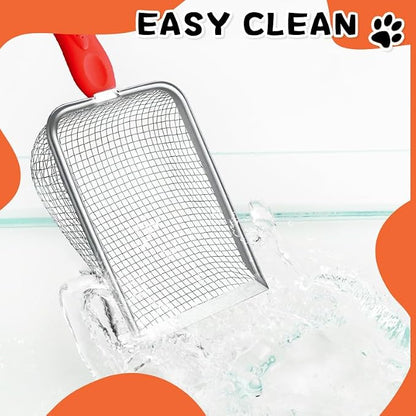 Cat Litter Scoop, Sturdy Litter Cleaner Corner Shovel, Stainless Steel Mesh - Image 6