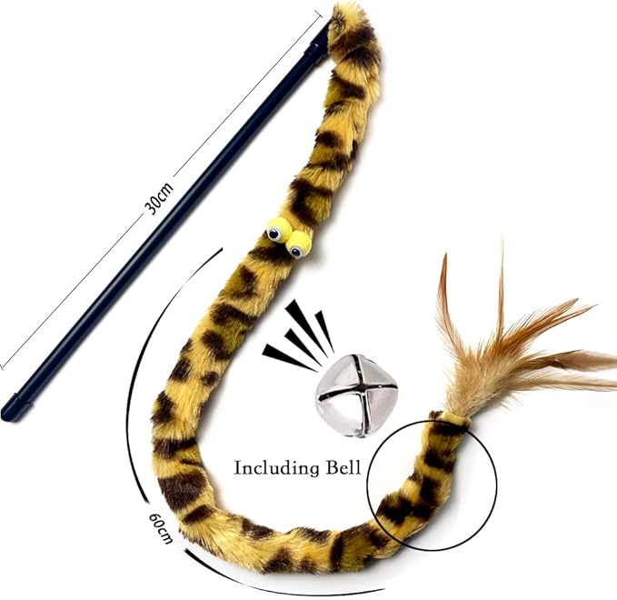 Cat Toys for Indoor Toys, Rainbow Cat Wand Toys, Feather Flips Plush Ball Cat - Image 3