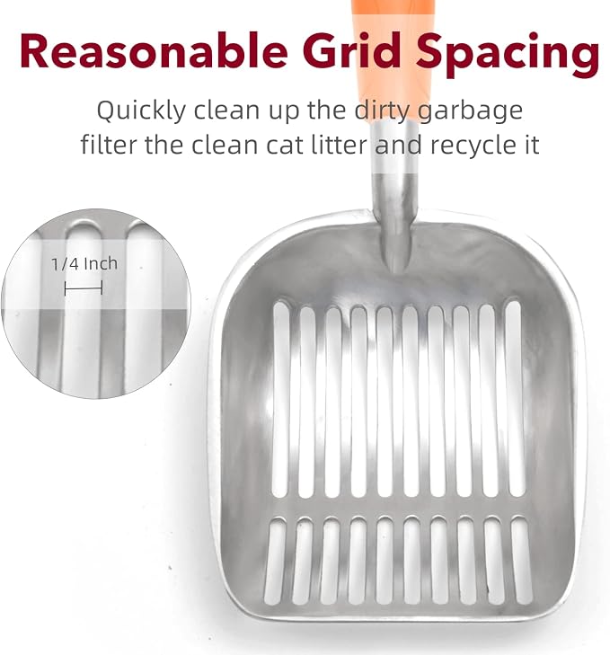 Cat Litter Scoop, Kitty Metal Scooper, Aluminum Alloy Sifter, Kitten Pooper - Image 5