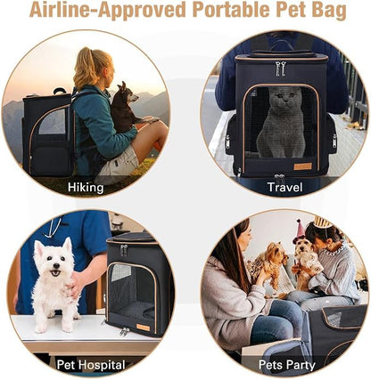 Lekereise Black Cat Backpack for Large Cats and Dogs Up to 20-25 Lbs Expandable - Image 5