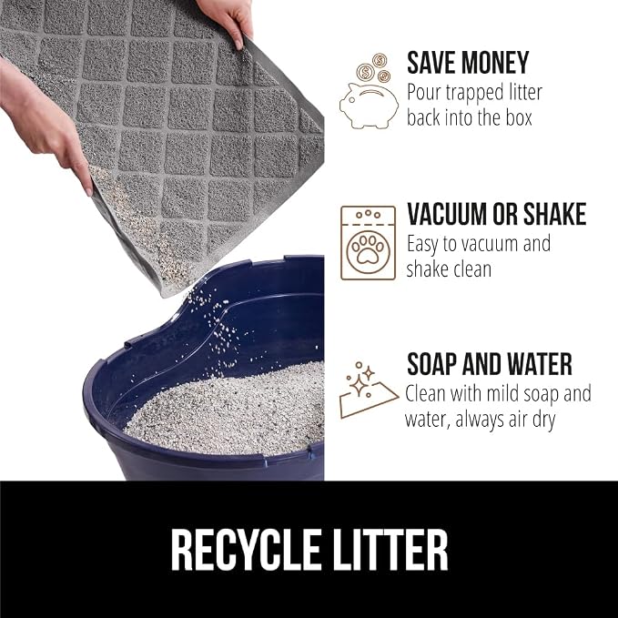 GORILLA GRIP Cat Litter Box Mat, Water Resistant, US Designed Kitty Litter - Image 5