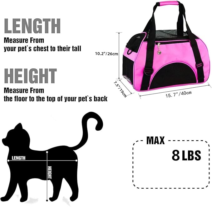 Cat Carrier, Soft-Sided Pet Travel Carrier - Image 2