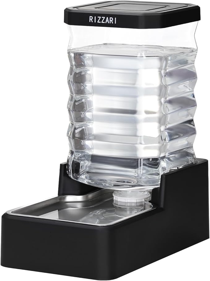 RIZZARI Stainless Steel Dog Dispenser: 8L Large Capacity Gravity Waterer by RIZZARI