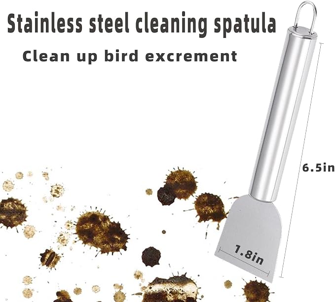 5 PCE Set Bird Cage Cleaner Stainless Steel Poop Remover Bird Cage Accessories - Image 2
