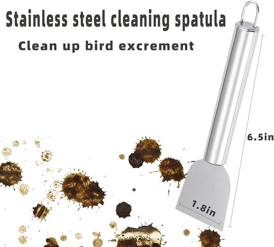 5 PCE Set Bird Cage Cleaner Stainless Steel Poop Remover Bird Cage Accessories - Image 2