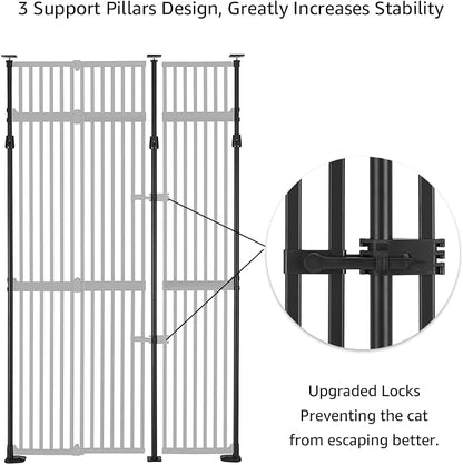 unipaws 86" High Extra Tall Cat Gate, Auto Closing and No Drilling Safety Gate - Image 5