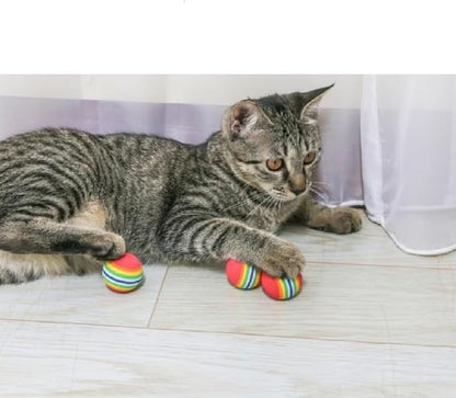 12PCS Foam Balls for Cats, Colorful Rainbow Cat Toy Sponge Balls Soft Pet Toy - Image 7