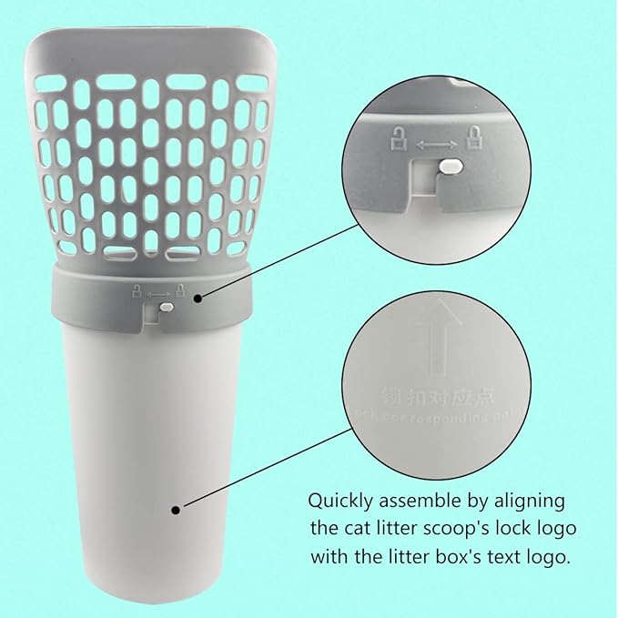 Cat Litter Scooper with Trash Container, Portable Litter Scoop Holder, Litter - Image 3