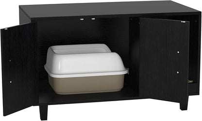 GDLF Modern Wood Pet Crate Cat Washroom Hidden Litter Box Enclosure Furniture - Image 5