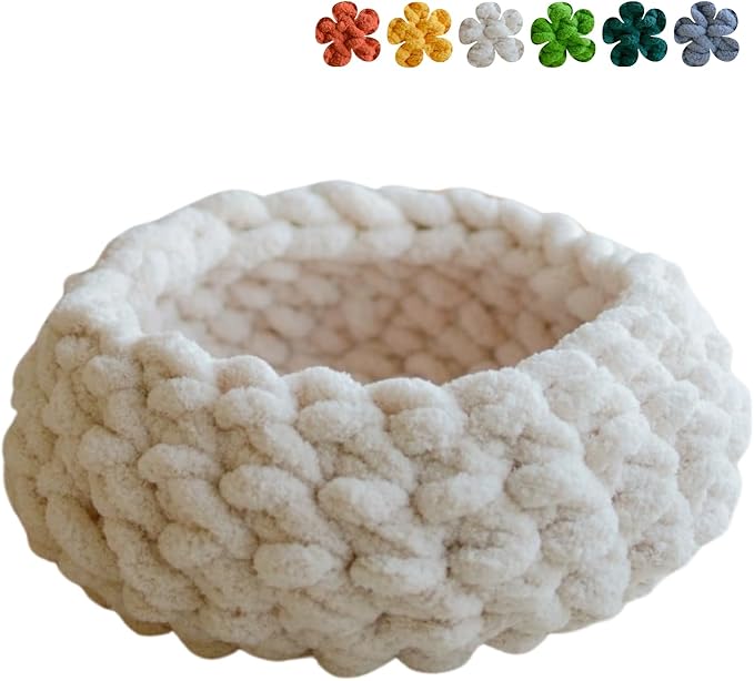 Cat Nest Bed - Premium Self Warming Handwoven Washable Extra Soft Round Cave by Urnat