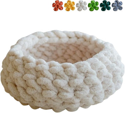 Cat Nest Bed - Premium Self Warming Handwoven Washable Extra Soft Round Cave by Urnat