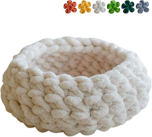 Cat Nest Bed - Premium Self Warming Handwoven Washable Extra Soft Round Cave by Urnat