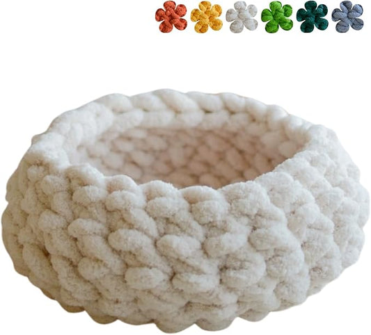 Cat Nest Bed - Premium Self Warming Handwoven Washable Extra Soft Round Cave by Urnat