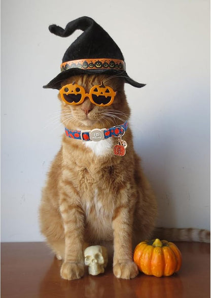 Halloween Cat Collar-2Pack Autumn Pumpkin Kitten Collars-Funny Halloween Ghost - Image 6