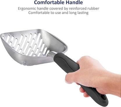 WePet Cat Litter Scoop, Aluminum Alloy Sifter, Kitty Metal Scooper, Deep Shovel - Image 4