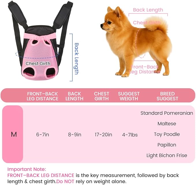 Mosago Dog Backpack Carrier, Thick Straps & Cushion, Pet Sling Front Backpacks - Image 2
