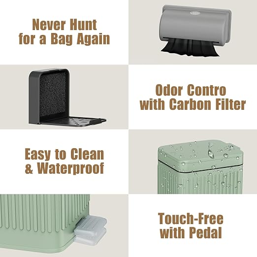 Dog Poop Trash Can for Outside & Indoor, 5L/1.3Gal Small Pet Waste Bin - Image 2