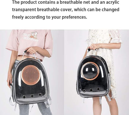 Pet Space Capsule Backpack, Small Medium Cat Puppy Dog Carrier, Transparent - Image 4
