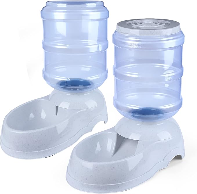Automatic Pet Feeder and Water Dispenser Gravity Feeder and Waterer Set by TENINYU