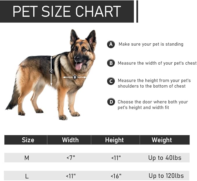 【PATAPLUS】 Aluminum French Large Dog Door, Strong Double Magnetic Flaps - Image 7