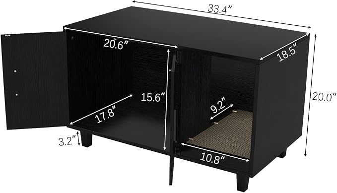 GDLF Modern Wood Pet Crate Cat Washroom Hidden Litter Box Enclosure Furniture - Image 4