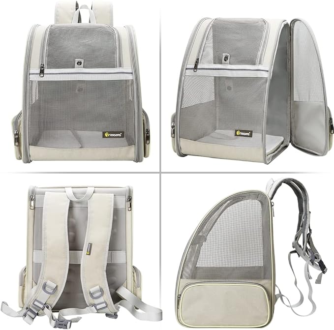 Texsens Pet Backpack Carrier for Small Cats Dogs | Ventilated Design, Safety - Image 3