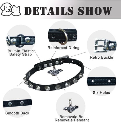 2 Pack Leather Cat Collar Breakaway - Image 4