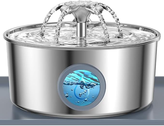 Stainless Steel Cat Water Fountain by Unknown