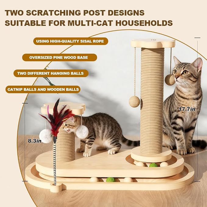 Cat Scratching Post, Sisal Cat Scratcher Post - Image 3