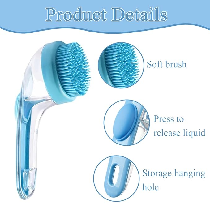 Dog Bath Brush, 2 in 1 Pet Bath Brush Soft Dog Scrubber - Image 2
