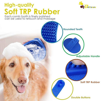 4 Pack Dog Grooming Brush, Premium Soft Silicone Pet Bath Brushes - Image 3
