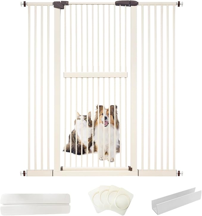 Lumizone Extra Tall Cat Gate 61.02" High Pressure Mounted Extra Wide by Lumizone