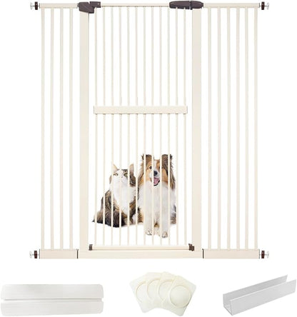 Lumizone Extra Tall Cat Gate 61.02" High Pressure Mounted Extra Wide by Lumizone