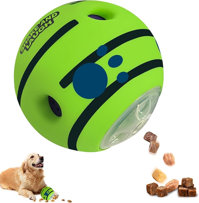 Interactive Puzzle Dog Treat Ball, Treat Dispensing Enrichment Dog Toys Ball by SHAKEANDLAUGH