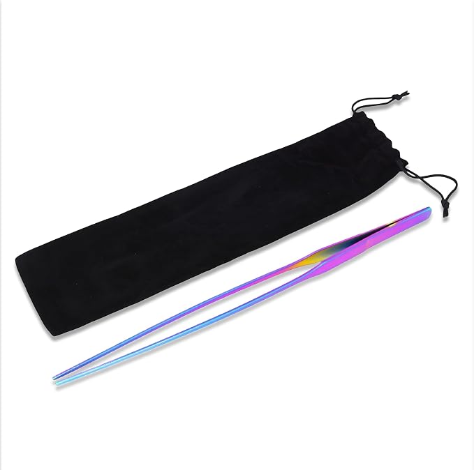 Mandala Crafts 15 Inches Rainbow Stainless Steel Straight Aquarium Tweezers - Image 4
