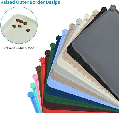 AUDWUD Silicone Waterproof Pet Feeding Mats, Anti Slip Bowl Pad, Dog Mat - Image 3