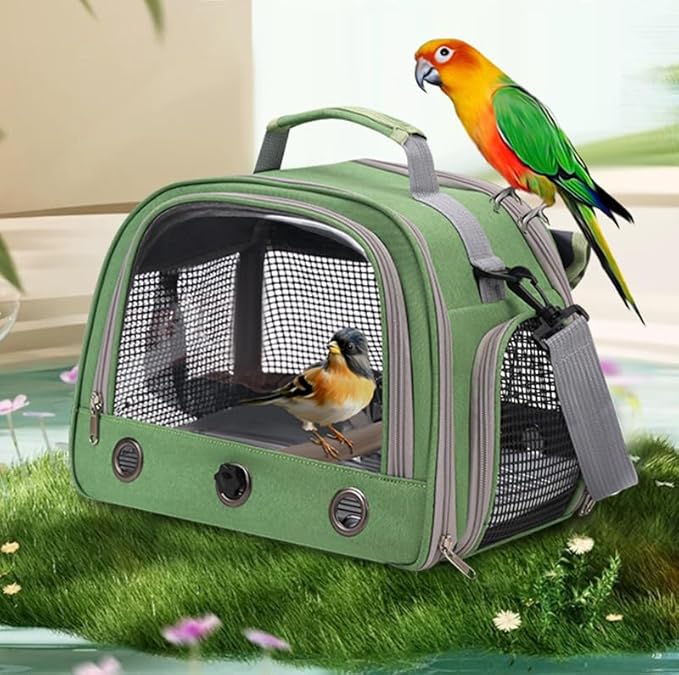 Bird Travel Carrier, Portable Small Bird Parrot Parakeet Carrier - Image 2