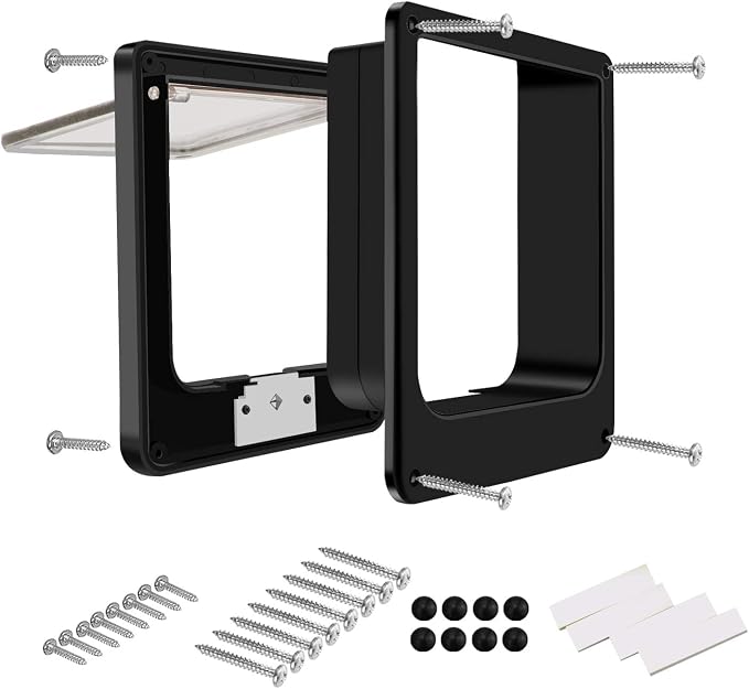 CEESC Medium Cat Door for Interior/Exterior Door, Weatherproof, Rotary 4 Way - Image 7